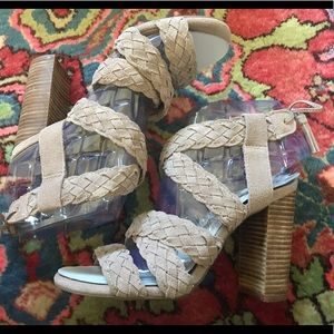 NWT! BCBG suede lace-up heels. Never before worn.